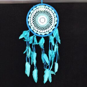 Horgolt Álomfogó | 16 és 22 cm | Kék-fehér