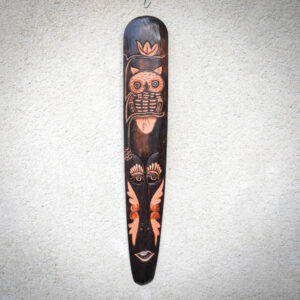 Indonéz törzsi maszk | faragott fa | Bagoly