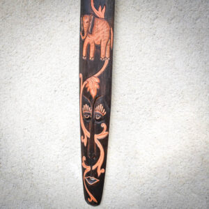 Indonéz törzsi maszk | faragott fa | Teknős