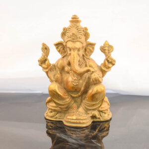 Meditáló Ganesha szobor  | Kő | Színarany