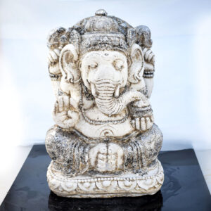 Nagy, fehér Ganesha szobor | Kő