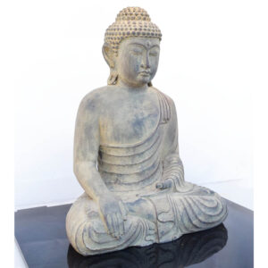 Buddha szobor | Sárgászürke - antikolt | Meditál