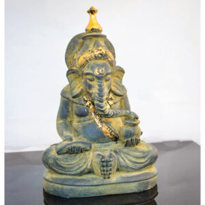 Zöld-arany Ganesha szobor | Kő