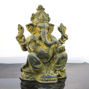 Kis Ganesha szobor | Kő | Zöld-sárga-antikolt