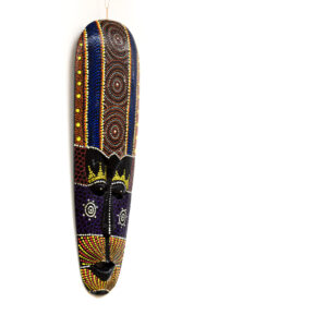 Afrikai törzsi maszk | faragott fa | Fekete-barna