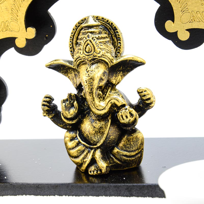 Asztali zen kert Ganesha szoborral, füstölőtartóval