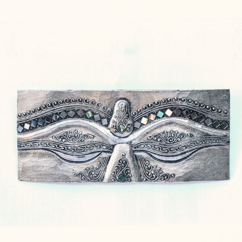 Buddha szeme, ezüst, fali képen