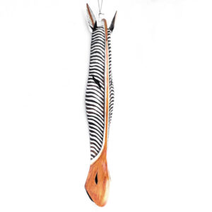 Tradicionális afrikai zebra törzsi maszk, kézzel faragott faanyagból