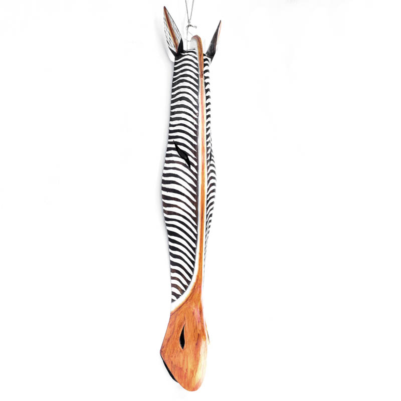 Tradicionális afrikai zebra törzsi maszk, kézzel faragott faanyagból
