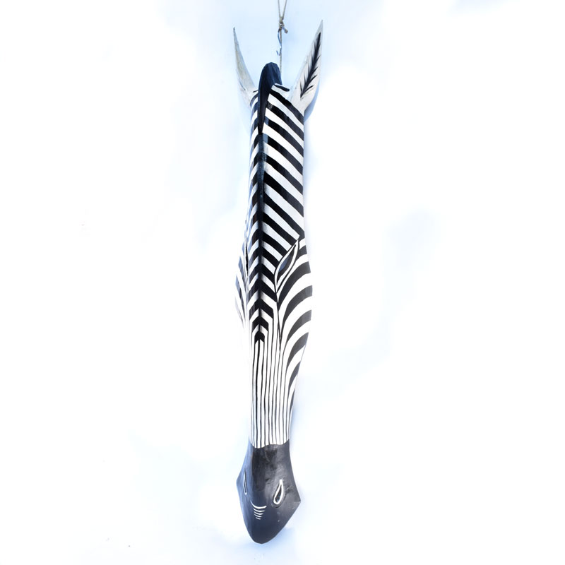 Tradicionális afrikai zebra törzsi maszk, kézzel faragott faanyagból
