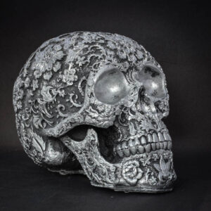 Sugar skull - mexikói faragott kponya, asztali dísz
