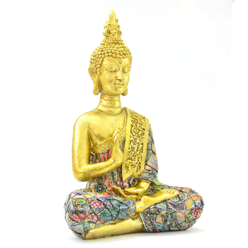 Gyógyító Buddha szobor arany festéssel | Nagyméretű Buddha szobor | Arany Buddha szobor
