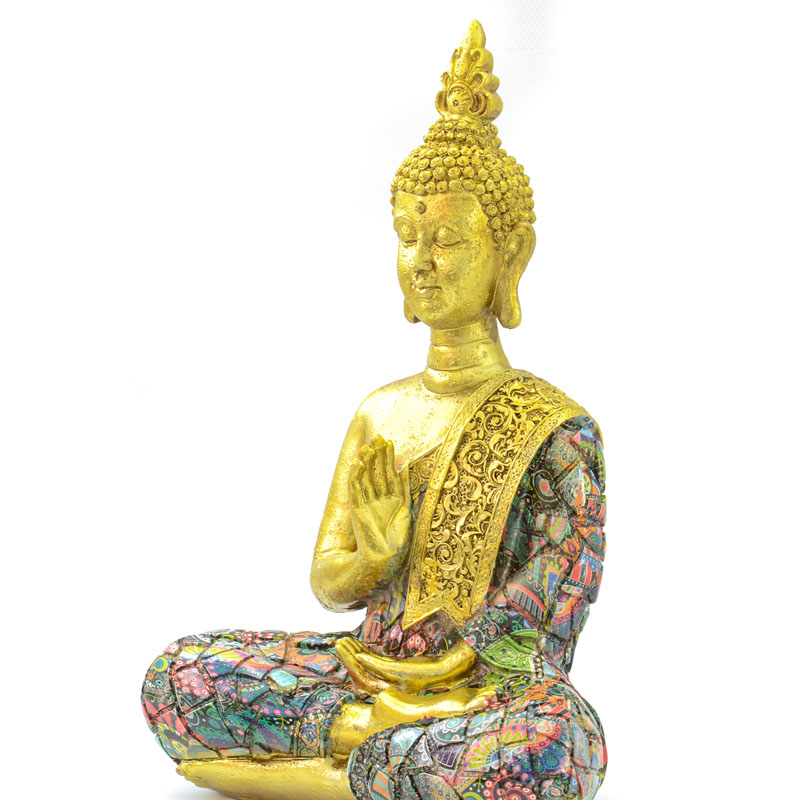 Gyógyító Buddha szobor arany festéssel | Nagyméretű Buddha szobor | Arany Buddha szobor