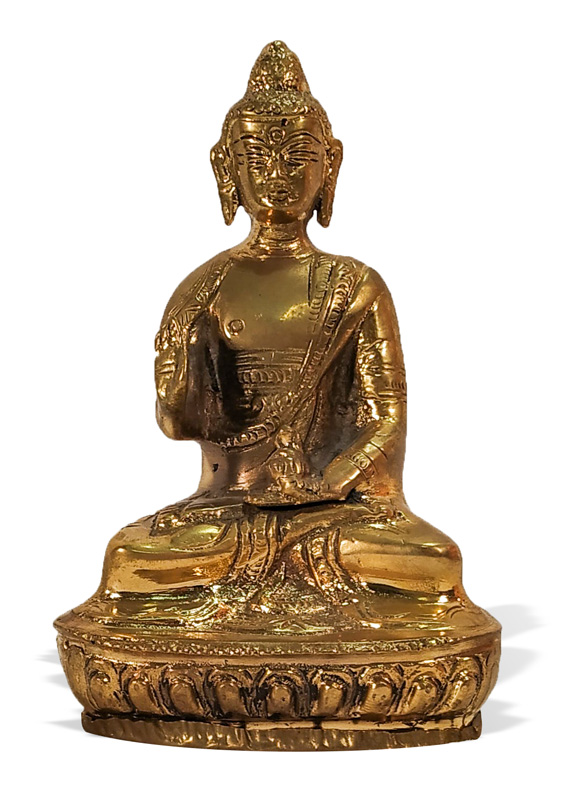 Gyógyító Buddha szobor rézből | Kis Buddha szobor Nepálból | Szerencsehozó Buddha