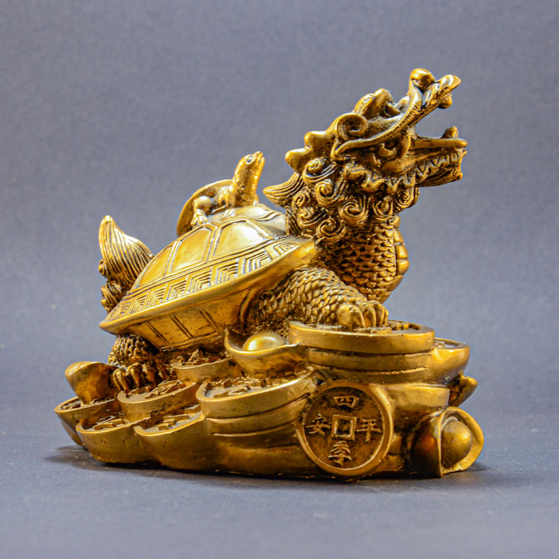 Feng shui kína sárkány szobor | Sárkányfejű teknős szobor
